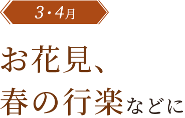 お花見、春の行楽などに